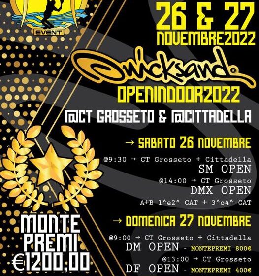  26-27 novembre 2022 “Quicksand Indoor Cup Open”.